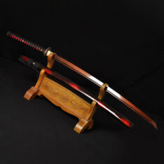 Samurai Sword 1095 Carbon Steel Sword Traditional Black&Red Oil Quenched