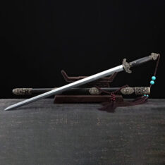 Genuine Dragon Jian Damascus Steel Sword Clay Tempered