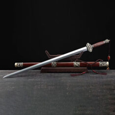 Lion Jian Damascus Steel Sword Hazuya Polish Blade