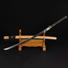 Unokubi-Zukuri Katana 1095 Carbon Steel Sword Bamboo Sheath